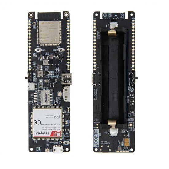 LILYGO T-SIM7670G S3 LTE Cat1 Module ESP32-WROOM-1 Chip WiFi Bluetooth 18560 Battery Holder Solar Charge Development Board (H707)