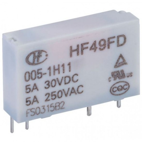 Hongfa HF49FD/005-1H11F 5V 5A PCB Mount Miniature Relay 
