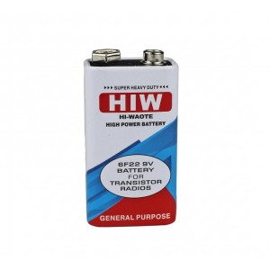 HIW Hi-Waote 6F22 9V Battery - High Performance Battery for Electronics & DIY Projects HIW Hi-Waote 6F22 9V Battery - High Performance Battery for Electronics & DIY Projects