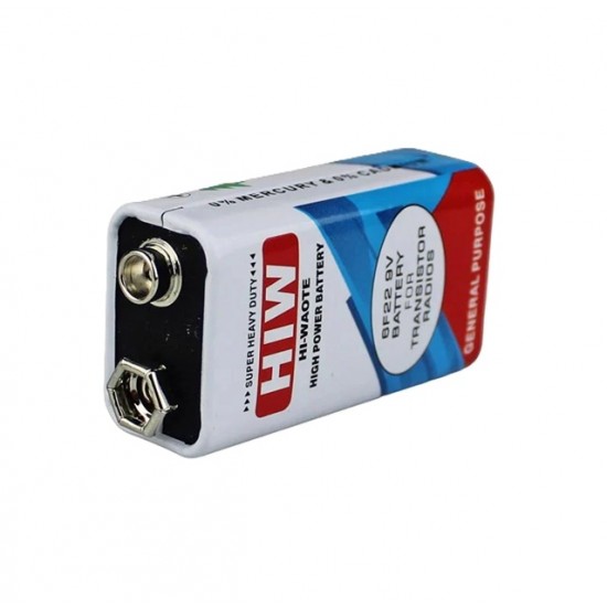 HIW Hi-Waote 6F22 9V Battery - High Performance Battery for Electronics & DIY Projects