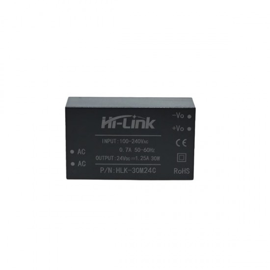 Hi-Link HLK-30M24C 30W Isolated AC-DC Power Supply Module | 85–265VAC to 24V 1.25A DC Hi-Link HLK-30M24C 30W Isolated AC-DC Power Supply Module | 85–265VAC to 24V 1.25A DC