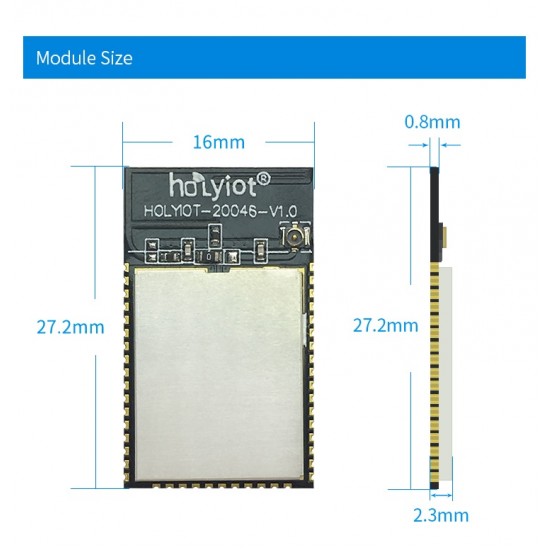 Holyiot-20046-nRF5340 Nordic nRF5340 2.4Ghz Bluetooth 5.0 Module