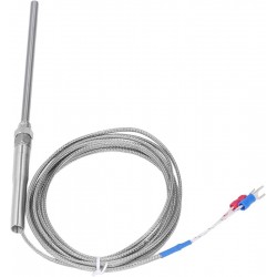 K Type Thermocouple Temperature Sensor Probe M12 Thread 2 Meter Cable 0–400°C Stainless Steel Braided | Industrial Temperature Sensor K Type Thermocouple Temperature Sensor Probe M12 Thread 2 Meter Cable 0–400°C Stainless Steel Braided | Industrial Temperature Sensor