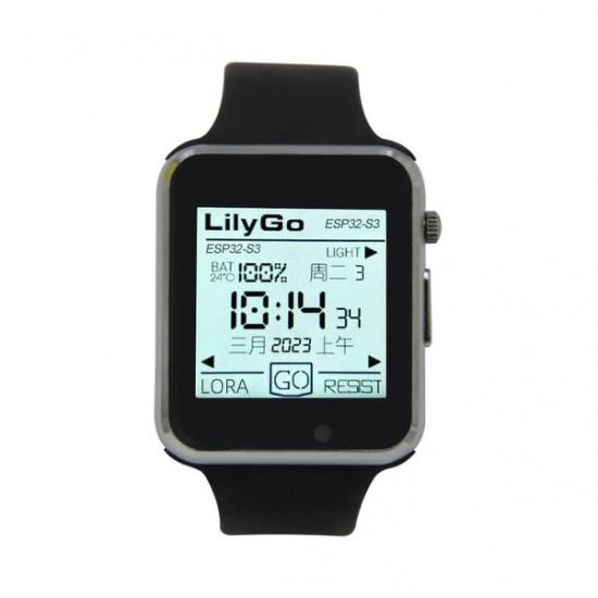 LILYGO T-Watch S3 868MHz SX1262 LoRa 400mAh, Touch, Microphone, WIFI Bluetooth, ESP32-S3 Programmable Smartwatch - Silver (K214)