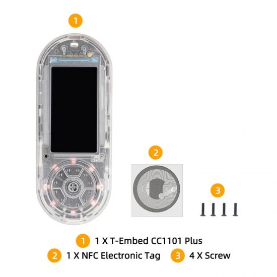 LILLYGO T-Embed CC1101 Plus ESP32-S3 + nRF24L01 + PN532 NFC/RFID Wireless Transceiver Module With 1.9inch IPS LCD Display (K268) LILLYGO T-Embed CC1101 Plus ESP32-S3 + nRF24L01 + PN532 NFC/RFID Wireless Transceiver Module With 1.9inch IPS LCD Display (K268)
