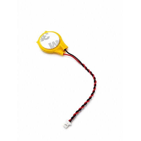 CR2032 3.0V 24H Lithium Coin Cell Battery - 2-Pin JST-SH 1.0mm Connector - With Adhesive Pad CR2032 3.0V 24H Lithium Coin Cell Battery - 2-Pin JST-SH 1.0mm Connector - With Adhesive Pad