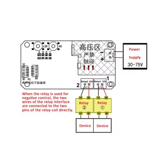 GROW KS220-L DC30-75V Two Relays Output Fingerprint Access Control Board