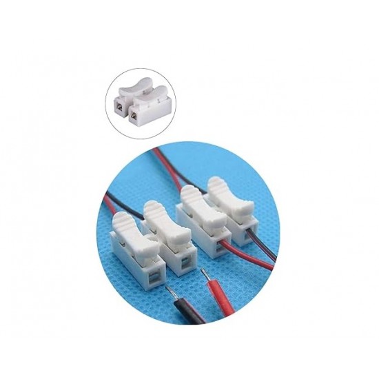 [Pack of 10] KX-P2 2 Pole Quick Wire Connector - Screwless Cable Clamp Terminal Block Connector - 250V 10A