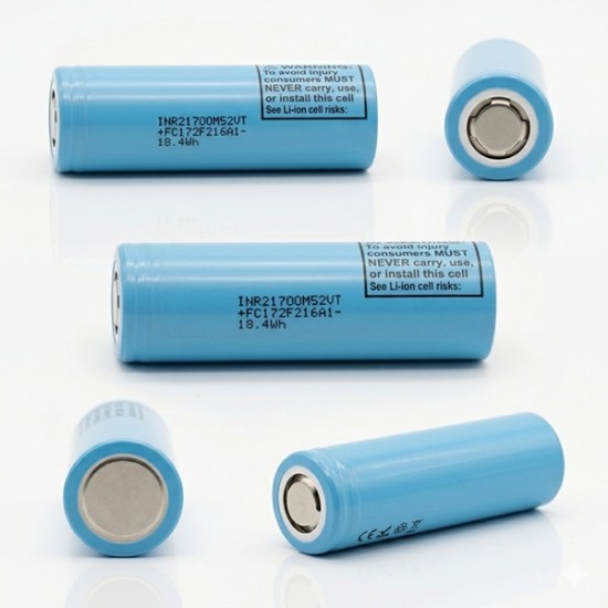 INR21700 M52V 3.6V 5000mAh High Capacity Discharge (15A) Rechargeable Li-ion Battery Cell INR21700 M52V 3.6V 5000mAh High Capacity Discharge (15A) Rechargeable Li-ion Battery Cell