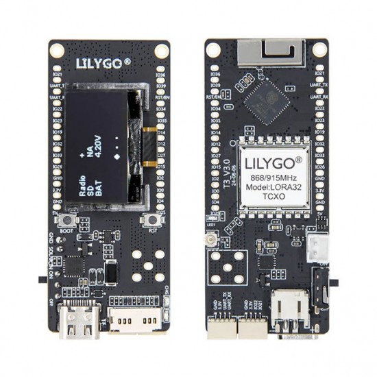LILYGO T3 TCXO ESP32 + 868MHz LoRa Wireless Wi-Fi Bluetooth Development Board with 0.96 inch OLED LCD (Q442) LILYGO T3 TCXO ESP32 + 868MHz LoRa Wireless Wi-Fi Bluetooth Development Board with 0.96 inch OLED LCD (Q442)