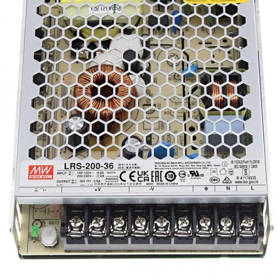 Mean Well LRS-200-36 36V 5.9A 212.4W Single Output Switching Power Supply (SMPS)