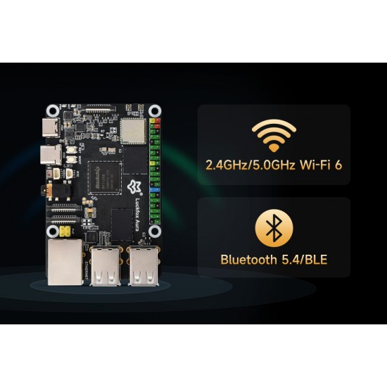 Luckfox Aura 4GB Ram + No eMMC High-Performance Linux Development Board, Rockchip RV1126B Quad-Core 1.6GHz Processor, 3 TOPS Computing Power, 4K Encoding And Decoding, Dual Band Wi-Fi 6 & BLE 5.4