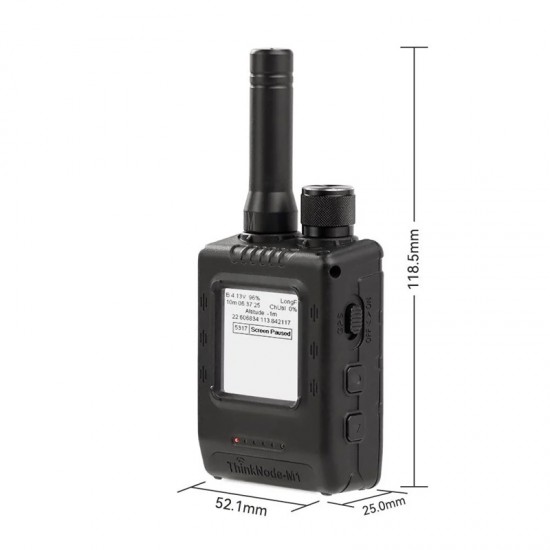 Elecrow ThinkNode M1 Walkie-Talkie- LoRa Meshtastic Transceiver | With 1.54inch EPD Screen|GPS function|nRF52840-With Case-868/915MHz