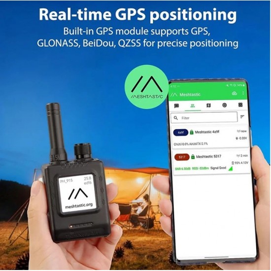 Elecrow ThinkNode M1 Walkie-Talkie- LoRa Meshtastic Transceiver | With 1.54inch EPD Screen|GPS function|nRF52840-With Case-868/915MHz