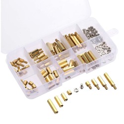 120 Pcs M3 Stainless Steel + Brass Standoff Spacer Hex Screws Nut Kit