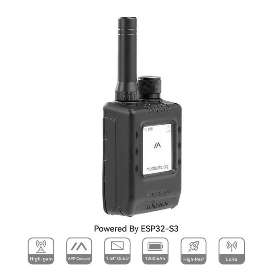 Elecrow ThinkNode M5 Walkie-Talkie Pro- Meshtastic (LoRa) Signal Transceiver |ESP32-S3 | 1.54inch Screen | GPS Function-868/915MHz