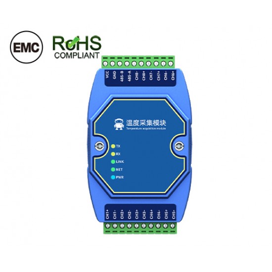 Ebyte ME31-XDXX0800-485 8-channel PT100 Thermal Resistance Temperature Acquisition Module - Supports RS485 interface Modbus RTU Standard Protocol