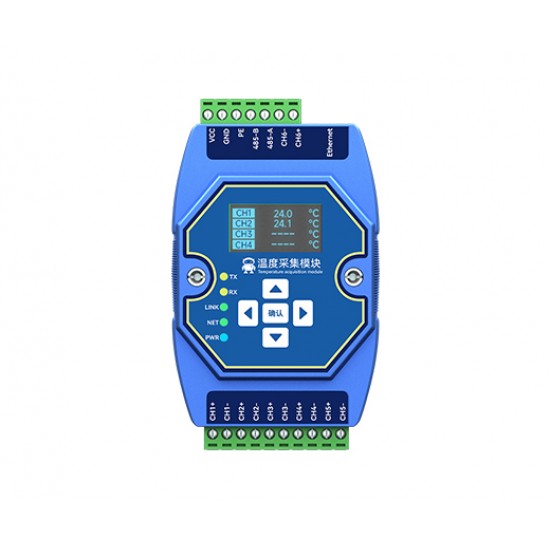 Ebyte ME31-XEXX0600 6-channel K-type Thermocouple Temperature Acquisition Module, RS485 interface, Support Modbus TCP/RTU Protocol