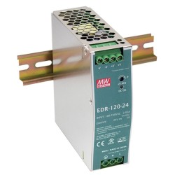 Mean Well EDR-120-24 24V 5A 120W Industrial DIN Rail Power Supply - Single Output Mean Well EDR-120-24 24V 5A 120W Industrial DIN Rail Power Supply - Single Output