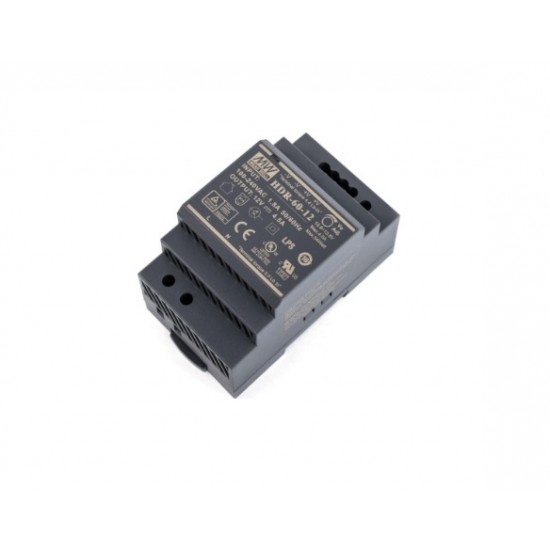 Mean Well HDR-60-12 12V 4.5A 54W DIN Rail Power Supply - Single Output Mean Well HDR-60-12 12V 4.5A 54W DIN Rail Power Supply - Single Output