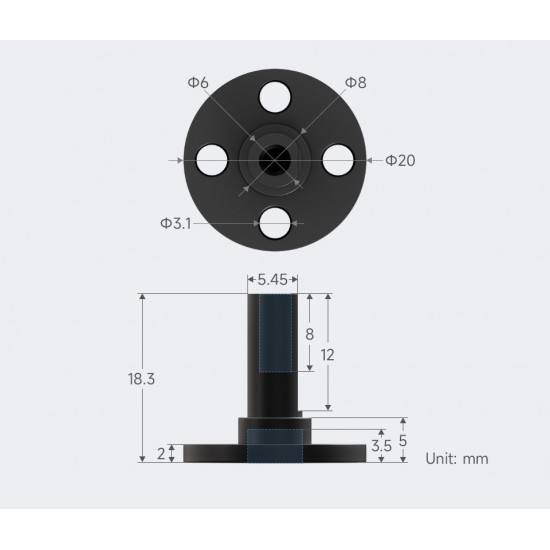 Metal Flat Key Shaft Flange Plate, Suitable For Using with Serial Bus Servo