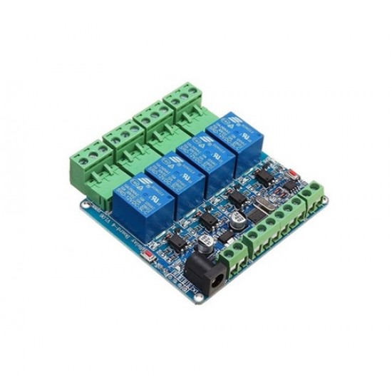 Modbus RTU 12V 4-Channel Relay Module – RS485 Industrial Relay Control Board