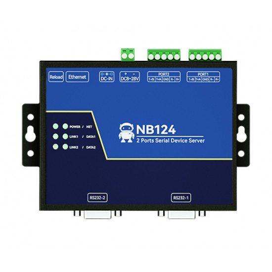 NB124S 2-Channel Serial Server RS485/RS232/RS422 to Ethernet Converter