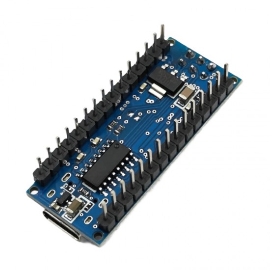 Nano Board with Header - USB Type C Port - Based On ATMEGA328PB Chip 