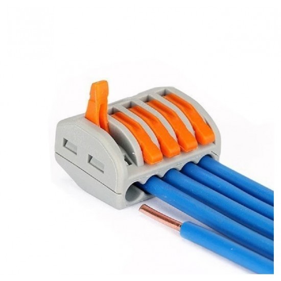 PCT-215 5 Pole Spring Lever Wire Connector Terminal Block for 0.08–2.5mm Cable Connections