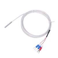 PT100 RTD Temperature Sensor Probe Cable 3 Wire - Class C - 0.5% Accuracy - 1 Meter Cable Length 