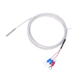 PT100 RTD Temperature Sensor Probe Cable 3 Wire - Class B - 0.3% Accuracy - 1 Meter Cable Length PT100 RTD Temperature Sensor Probe Cable 3 Wire - Class B - 0.3% Accuracy - 1 Meter Cable Length