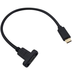 Panel Mount USB Type C Male to Female Extension Cable - 50 CM Length Panel Mount USB Type C Male to Female Extension Cable - 50 CM Length