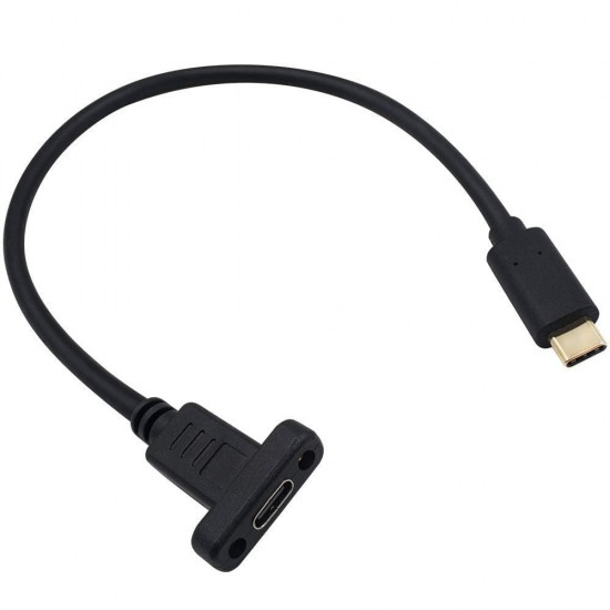 Panel Mount USB Type C Male to Female Extension Cable - 50 CM Length Panel Mount USB Type C Male to Female Extension Cable - 50 CM Length