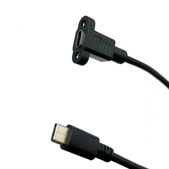 Panel Mount USB Type C Male to Female Extension Cable - 50 CM Length Panel Mount USB Type C Male to Female Extension Cable - 50 CM Length