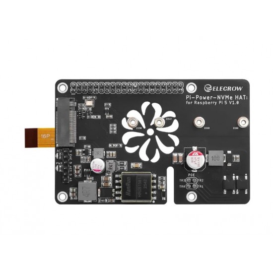 Elecrow Pi Power M.2 NVMe & PoE+ Hat for Raspberry Pi 5, Support M.2 NVMe SSDs 2230/2242/2260/2280 Elecrow Pi Power M.2 NVMe & PoE+ Hat for Raspberry Pi 5, Support M.2 NVMe SSDs 2230/2242/2260/2280