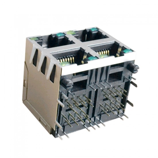 LPJE1075AGNL 2x2 Multi Port RJ45 Ehternet Connector with Integrated Mangnetics and LED