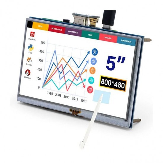 Elecrow RR050 5inch 800x480 Resistive Touch Screen TFT Display for Raspberry Pi B+/2B/3B/4B/5 Elecrow RR050 5inch 800x480 Resistive Touch Screen TFT Display for Raspberry Pi B+/2B/3B/4B/5