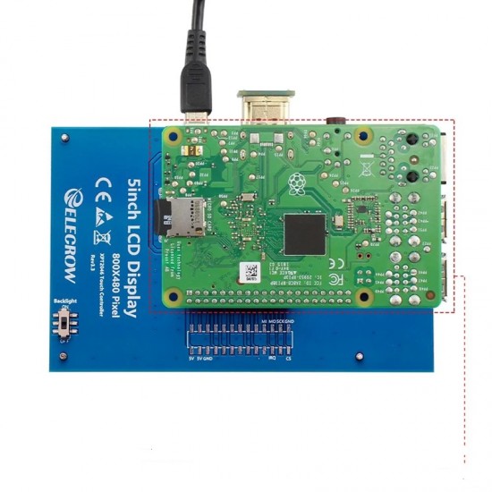 Elecrow RR050 5inch 800x480 Resistive Touch Screen TFT Display for Raspberry Pi B+/2B/3B/4B/5 Elecrow RR050 5inch 800x480 Resistive Touch Screen TFT Display for Raspberry Pi B+/2B/3B/4B/5