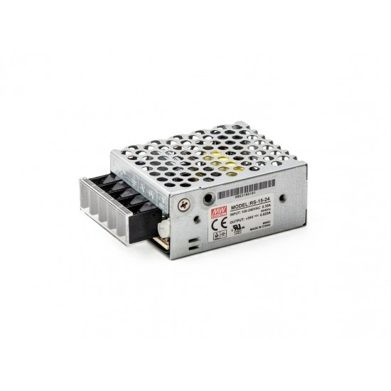 Mean Well RS-15-24 24V 0.625A 15W Switching Power Supply (SMPS) - Single Output Mean Well RS-15-24 24V 0.625A 15W Switching Power Supply (SMPS) - Single Output