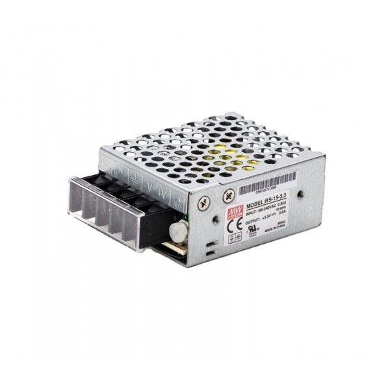 Mean Well RS-15-3.3 3.3V 3A 9.9W Switching Power Supply (SMPS) - Single Output