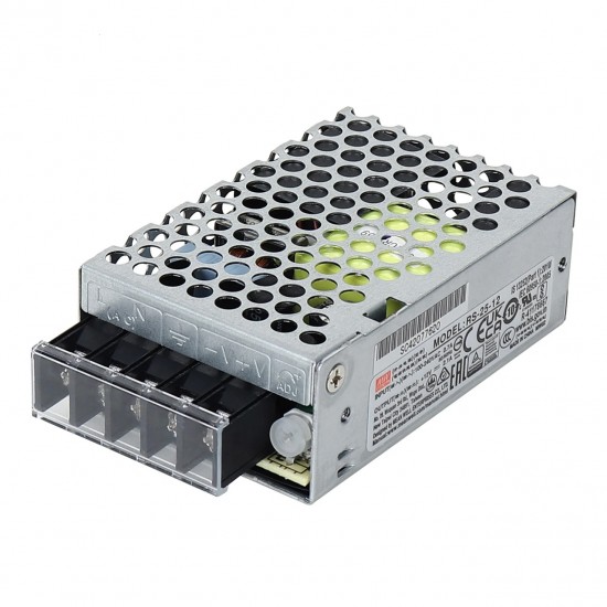Mean Well RS-25-12 12V 2.1A 25.2W Switching Power Supply (SMPS) - Single Output Mean Well RS-25-12 12V 2.1A 25.2W Switching Power Supply (SMPS) - Single Output