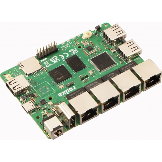 Radxa E24C 2GB Ram Single Board Computer - Based On Rockchip RK3528A - 4 Gigabit Ethernet Ports - Aluminum Alloy Case - RS137-D2E0S16 Radxa E24C 2GB Ram Single Board Computer - Based On Rockchip RK3528A - 4 Gigabit Ethernet Ports - Aluminum Alloy Case - RS137-D2E0S16