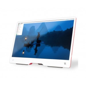 Official Raspberry Pi Monitor - Red & White - 15.6inch HDMI IPS LCD Display - 1920x1080 Resolution - 250nits Brightness - Built in 2x1.2W Speaker's