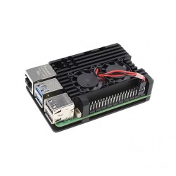 Raspberry Pi 5 Aluminium Alloy Metal Case with Dual Cooling Fan - Design for Raspberry Pi 5 - 2 Line Fan Connector