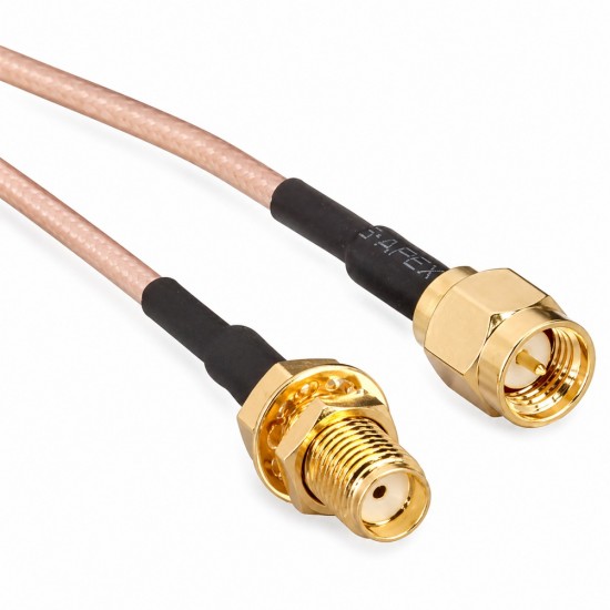 OmniLink SMA Male to SMA Female Cable RG316 20cm | RF Coaxial Extension Cable Gold Plated