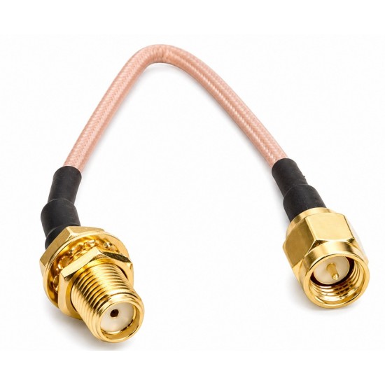 OmniLink SMA Male to SMA Female Cable RG316 20cm | RF Coaxial Extension Cable Gold Plated