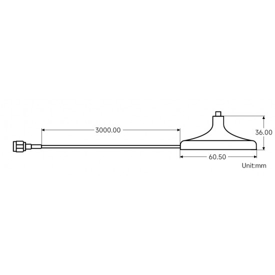 SMA Magnetic Mount Antenna Base, SMA Connector, 3m Coaxial Cable, Compatible With Multiple GNSS Positioning Modules