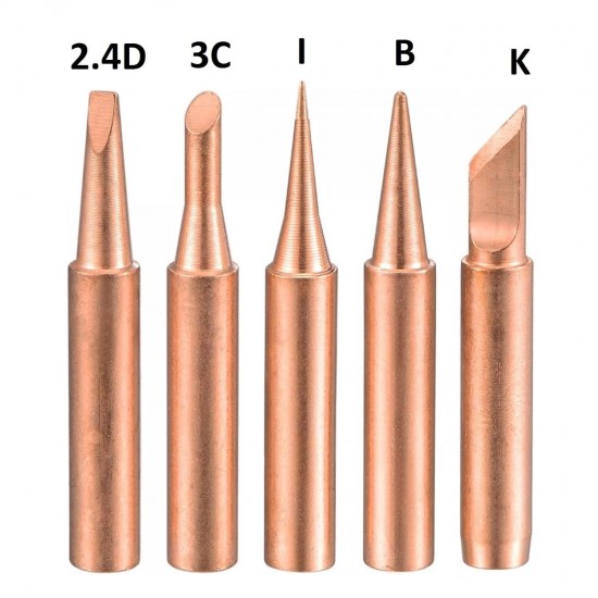 [Set of 5] 900M-T Series Pure Copper Soldering Iron Tips