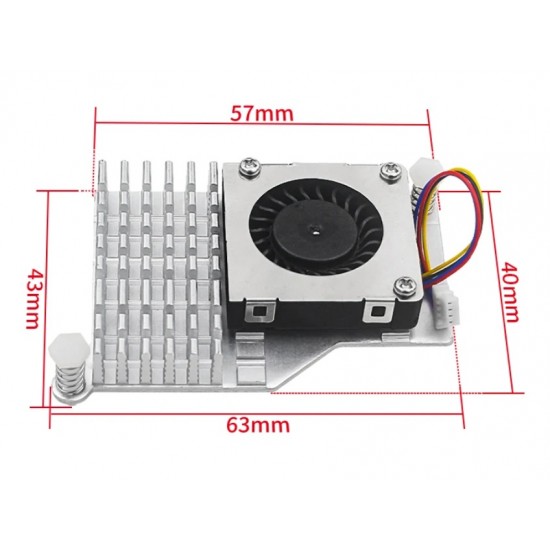 Active Cooler for Raspberry Pi 5 – Aluminum Heatsink With Thermal Pads (Silver Color)