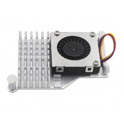 Active Cooler for Raspberry Pi 5 – Aluminum Heatsink With Thermal Pads (Silver Color)